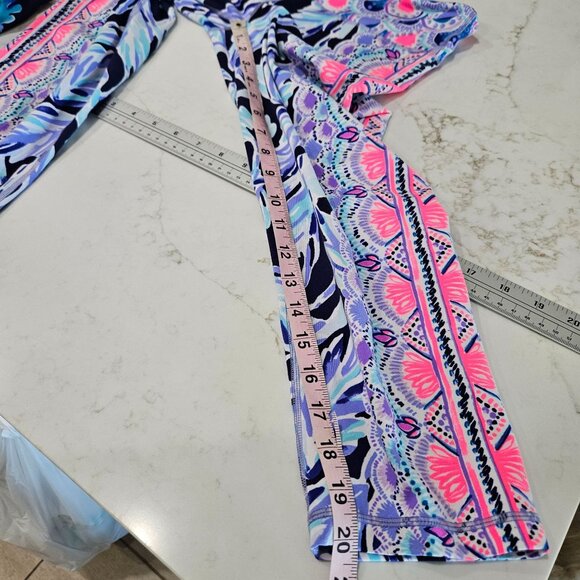 Lilly Pulitzer Luxletic Leggings Small Weekender Crop Flock Together Print Pink - Picture 6 of 9